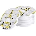 thumbnail image 1 of FMSHPON Gnome and Summer Lemon Black Checkered Wood Grain Set of 4 Car Coaster for Drinks, Absorbent Ceramic Stone Coasters Cup Mat with Cork Base for Home Kitchen Room Coffee Table Bar Decor, 1 of 5