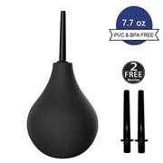 225ml Silicone Enema Bulb Kit,Reusable Anal Clyster Cleaner with 2 pcs Soft and Smooth Nozzles, for Men Woman
