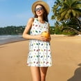 thumbnail image 3 of Balery Happy Graduation Vestidos de verano para mujer con estampado: vestido holgado sin mangas, vestido playero informal y cómodo para días calurosos., 3 of 7
