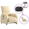 thumbnail image 3 of vidaXL Electric Massage Recliner Chair Cream Fabric, 3 of 5