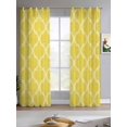 thumbnail image 2 of Yellow Morocco Sheer Curtains 84 Inch Length 2 Panels Set for Living Room/Bedroom, Bohemia Nation Abstract Geometric Motifs Kitchen Curtains Grommet Semi-Sheer Curtains Window Treatments 42"x84"x2, 2 of 7