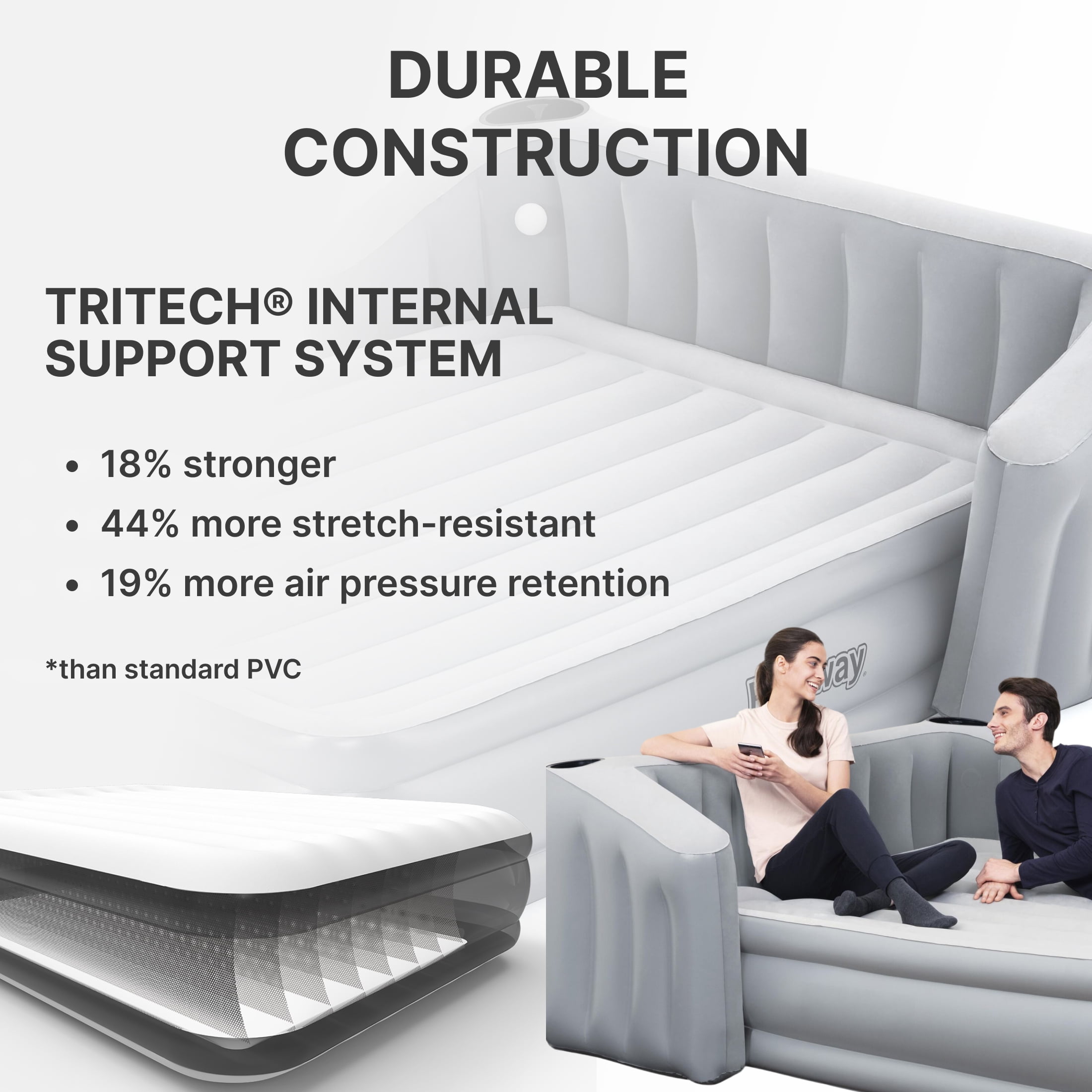 Bestway Wingback 17" Queen Air Mattress with Built-in Pump
