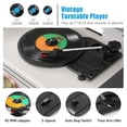 thumbnail image 5 of Tocadiscos Bluetooth 10 en 1 vintage con altavoces integrados, tocadiscos de vinilo, reproductor de casete de CD y radio AM/FM, centro multimedia, grabación USB, salida RCA, entrada auxiliar, madera b, 5 of 5