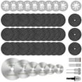 thumbnail image 1 of 60Pcs Jeu de Roues de Coupe Outil Rotatif Multi-Usage Mini-Roues de Coupe Haute Efficacité HSS Scie Lame Disque de Coupe Résine Roue de Coupe avec Mandrins pour le Bois en Métal Plastique, 1 of 10