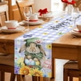 thumbnail image 5 of Easter Rabbits Table Runner 72 Inches, Watercolor Eggs Flowers Butterflies Purple Plaid Bed Runner Dresser Scarves Tabletop for Indoor Outdoor Parties/Ceremony/Banquet, 13" x 72", 5 of 8