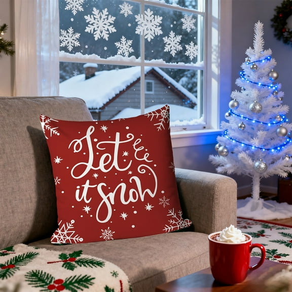 Lekihaqq 1 Packs Christmas Holiday Home Decor Pillow Cover Super Soft Short Plush Cushion Case for Sofa Bed Living Room Seasonal Decorative Throw Pillow