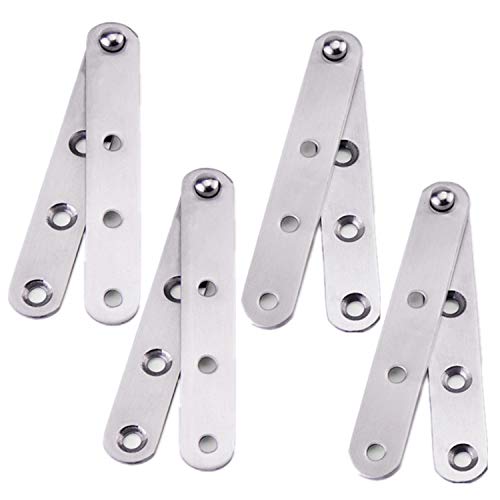 BOLWHAO 360° Rotatable Door Pivot Hinges - Antique Copper Hidden Hinges For Cabinets, Windows & Gates (4 Pack)