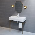 thumbnail image 6 of Carre 36 Ceramic Console Sink White Basin Brushed Gold Legs, 6 of 10