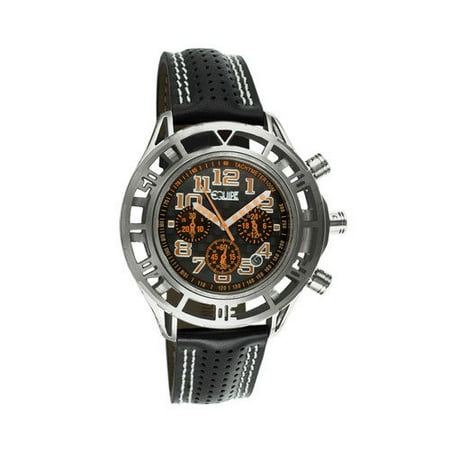 Equipe Chassis Men's Watch with Silver Case and Black / Orange Dial