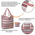 thumbnail image 4 of 5 Pack Foldable Shopping Bag,Red Christmas Folk Pattern Reusable Grocery Bags with Pockets,Large Reusable Tote Bags with Handles Waterproof & Lightweight, 4 of 6