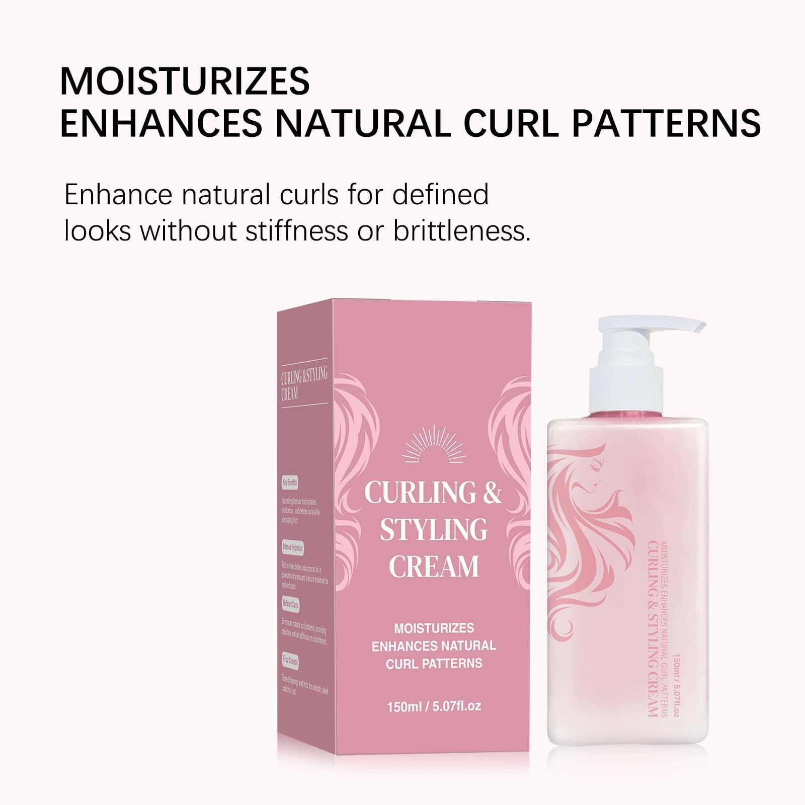Curl Defining Cream, Hairhalo Curl Defining Cream, Hair Styling Cream, Curl Cream for Curly Hair Anti Frizz, Moisturizing, Smoothing for Curly & Wavy Hair