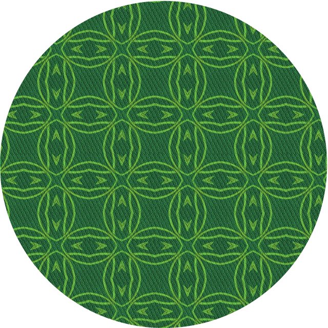 Ahgly Company Machine Washable Indoor Round Transitional Deep Emerald Green Area Rugs, 8' Round