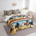 thumbnail image 3 of Castle Fairy Kids Teenagers Horse Race Bedding Comforter Set,Farm Animal King Bedding Sets, 3 of 8
