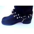 thumbnail image 2 of Biker Boots Boot Chains Black Topgrain Leather with Spikes & Bullets, 2 of 6