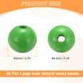 thumbnail image 2 of Uxcell 50 piezas de cuentas de madera verde profundo de 20 mm, cuentas redondas sueltas con agujero grande de 4.5 mm para joyería, collares y pulseras., 2 of 7