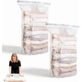 thumbnail image 2 of Space Saving Vacuum Storage Bag, Reusable Ziplock Compression Seal Bag for Clothes, Quilts, Pillows, Moisture Dust Proof Closet Organizer, 2 of 7