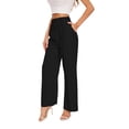thumbnail image 1 of Pantalones anchos FUNYYZO pantalones de negocios de cintura alta para mujer, 1 of 6