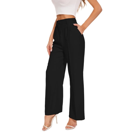 Pantalones anchos FUNYYZO pantalones de negocios de cintura alta para mujer