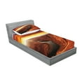 thumbnail image 2 of Ambesonne Scenery Fitted Sheet & Pillow Sham Set, Cliff, Twin, Orange Yellow, 2 of 2