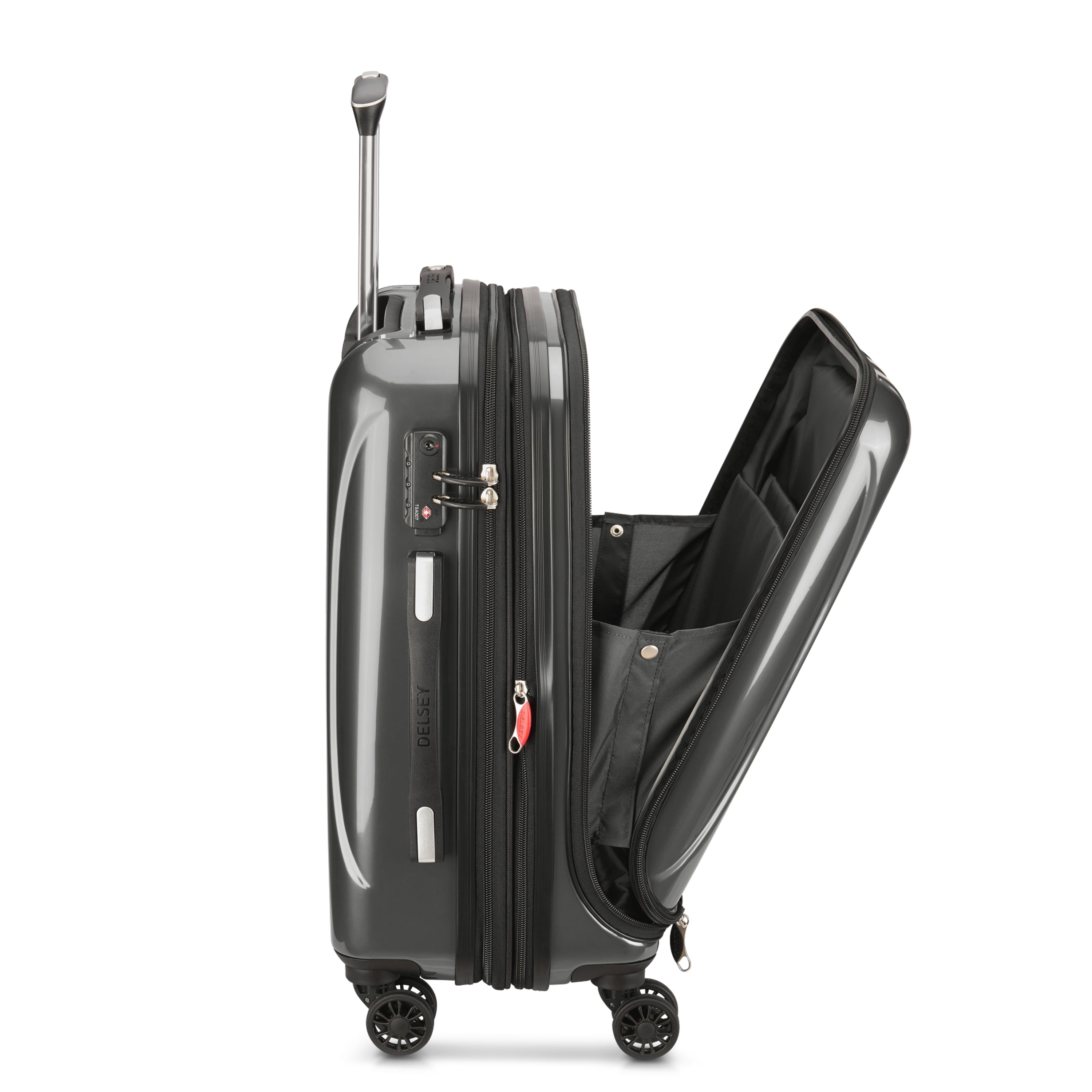 DELSEY PARIS Helium Aero International Carry-on Hardside Expandable Spinner Luggage, Brushed Metal