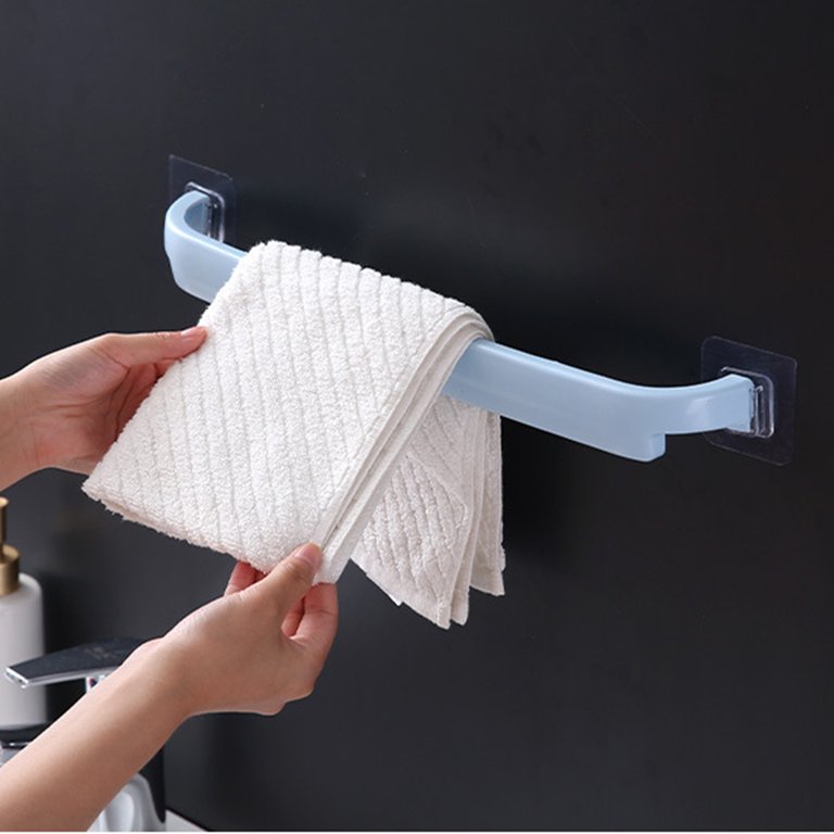 Punch-free Bathroom Towel Rack, Toilet Shelf Towel Bar, Stick Wall