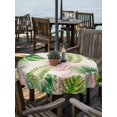 thumbnail image 2 of Outdoor Tablecloth with Umbrella Hole for Patio/Picnic/Party/Camping, Green Pink Monstera Leaves Waterproof Table Cloth Round Cover Washable, Summer Botanical Tropical Rustic (Dia 54"), 2 of 9