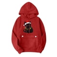 thumbnail image 3 of qucoqpe Women's Christmas Print Hooded Sweatshirt with Pocket, Long Sleeve Casual Pullover Hoodie, 3 of 6