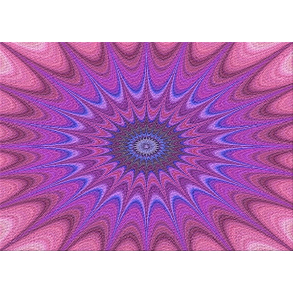 Ahgly Company Indoor Rectangle Patterned Dimorphotheca Magenta Pink Area Rugs, 2' x 4'