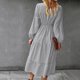 thumbnail image 4 of Gibobby Vestidos de sueter Vestidos casuales a para mujer, vestido largo Vintage para mujer con mangas, vestido de vacaciones de ocio, vestido de columpio a(Gris,CH), 4 of 5