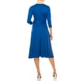thumbnail image 3 of Moa Collection Women's Solid Wrap Dress – 3/4 Sleeve V-Neck with Waist Tie, 3 of 6