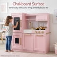 thumbnail image 3 of Best Choice Products Walmart Exclusive Wooden Pretend Play Kitchen with Framed Chalkboard - Pink with Herringbone, 3 of 8