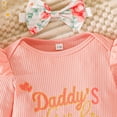 thumbnail image 5 of HWJAD Daddy's Girl Newborn Baby Girl Clothes Infant Outfits Romper Floral Fall Outfit Rose Pant Hat Headband Sets, 5 of 7