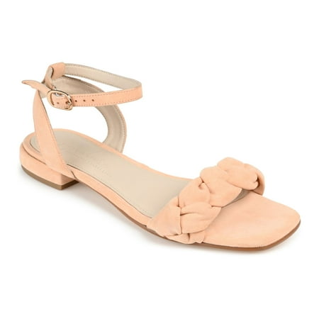 Journee Signature Sellma Women's Leather Sandals Color: Coral Size: 8