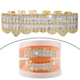 thumbnail image 4 of Colmillos superiores e inferiores parrillas accesorios de joyería para disfraz hombres y mujeres jinwen Dorado inferior parrilla de dientes, 4 of 8