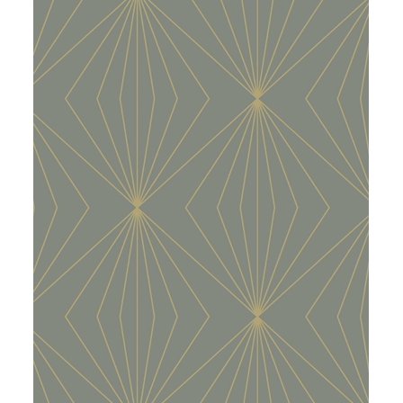NextWall Gem Geometric Peel and Stick Wallpaper (Grey & Metallic Gold)