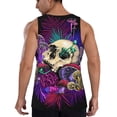 thumbnail image 3 of Easygdp Mushrooms and Skull Men's Tank Top, Sleeveless Muscle T Shirts, Breathable, Quick-Dry, Loose for Gym, Running, Fitness - Large, 3 of 9