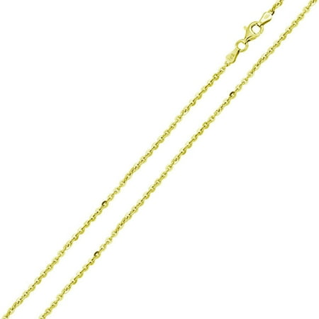 16 Toggle Rolo Necklace - Sterling Silver Italian Chain Necklace 1.4mm 14K Gold Plated Edge Cut Rolo Chain ( 16, 18, 20, 22 Inch ) - 18