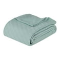 thumbnail image 2 of Superior Milan Cotton Textured Striped Woven Blanket, California King, Aqua, 2 of 10