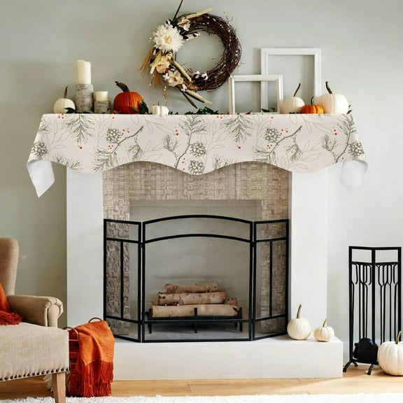 Christmas Holiday Fireplace Mantel Scarf | Branches | Mantle Runner