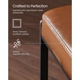 thumbnail image 3 of Collection - Bar Stools Set of 2, Counter Height Bar Stools, Synthetic Leather with Stitching, Mid-Century Modern Counter Stools, 26-Inch Tall, Kichen Home Bar Dining Room, 3 of 8