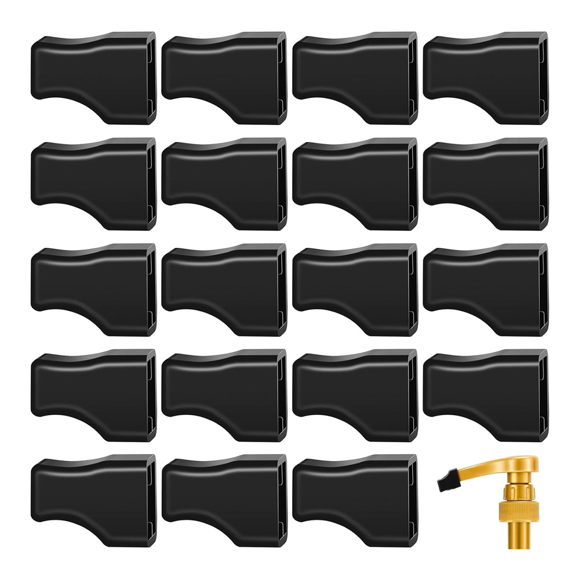 20 Pcs Coffee Syrup Pump Tip Cap Covers Pourer Cap Syrup Covers Black Caps Fits for Syrup Pump, Pour Dispenser