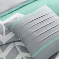 thumbnail image 4 of Intelligent Design -Nadia -All Seasons Comforter Set -4 Piece - Teal - Geometric Pattern - Twin/TwinXL Size - Includes 1 Comforter, 1 Sham, 2 Decorative Pillows - Great For Dorm Room And Guest Room, 4 of 5