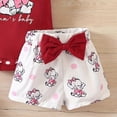 thumbnail image 5 of TOWED22 Baby Girl Summer Clothes Short Sleeve Ribbed Romper Ruffle Layered Bloomers Shorts Headband Boutique Clothing Red,6-9 M, 5 of 6