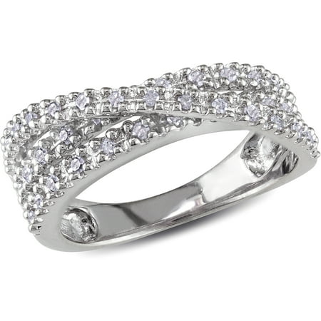 1/4 Carat T.W. Diamond CrossOver Ring in Sterling