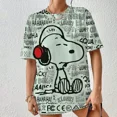 thumbnail image 4 of 2024 Camiseta de Snoopy para madre e hija, diseño de cuello redondo para mujer y niña, top de verano de manga corta con escote sexy y estampado de dibujos animados, 4 of 4