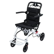 Aruwei Narrow Transport Wheelchair for Doorways | Lightweight Aluminum Folding Chair | 180lb Capacity Portable Transit Solution for Adults & Seniors Clearance_Folding Wheelchair
