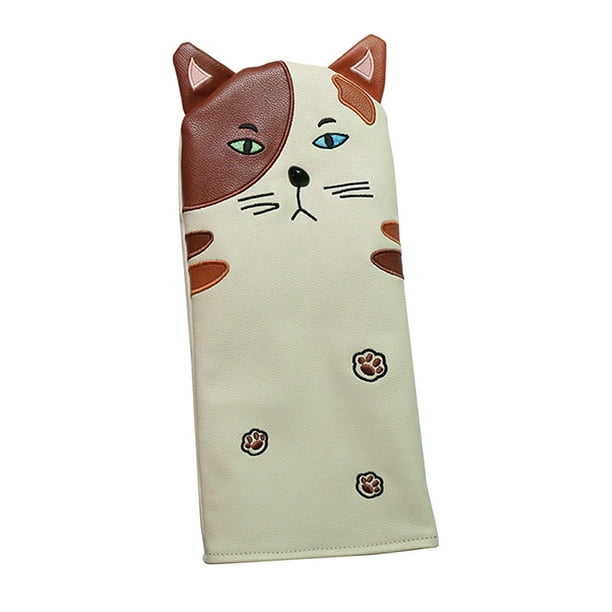 Funda de cabeza de golf de PU Cat, compatible con palos de golf Fairway FW UT Driver DR Los 34x155cm