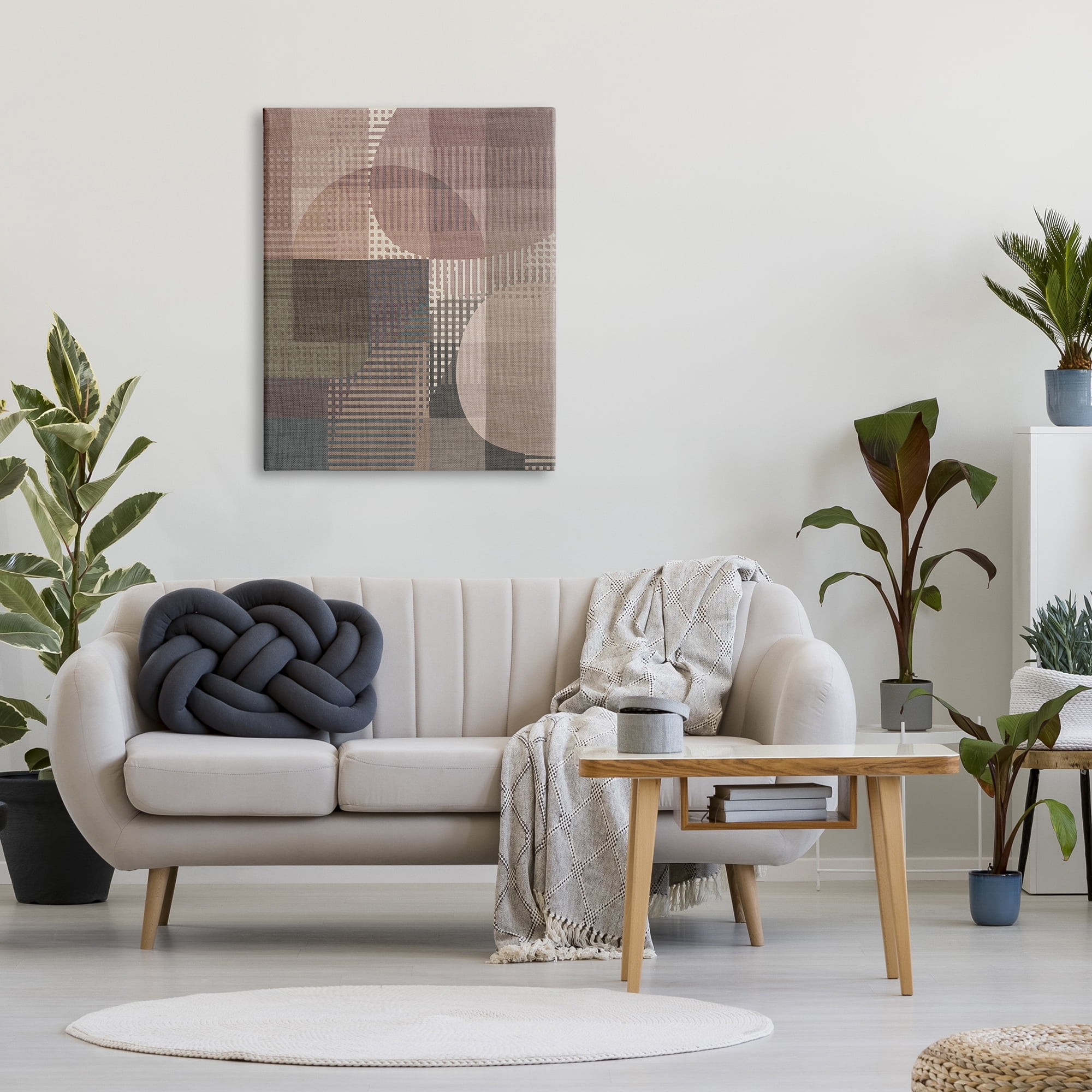 Stupell Industries Patterned Earth Tone Shapes Abstract Painting Gallery Wrapped Canvas Art Print Wall Art, 30 x 40