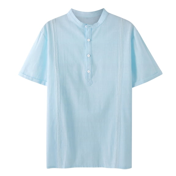 Men Shirts Casual Short Sleeve Slim Fit Lapel Solid Color Comfortable Breathable Stylish Wear Summer Top Men's Oversized Tee Summer Tops Streetwear