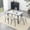 Table+Six Black Chairs-Style1, variant on Hi loPres 5-Piece Dining Set, 47" White Faux Marble Table and 4 Clear Chairs, Modern Kitchen Furniture with Silver Metal Legs